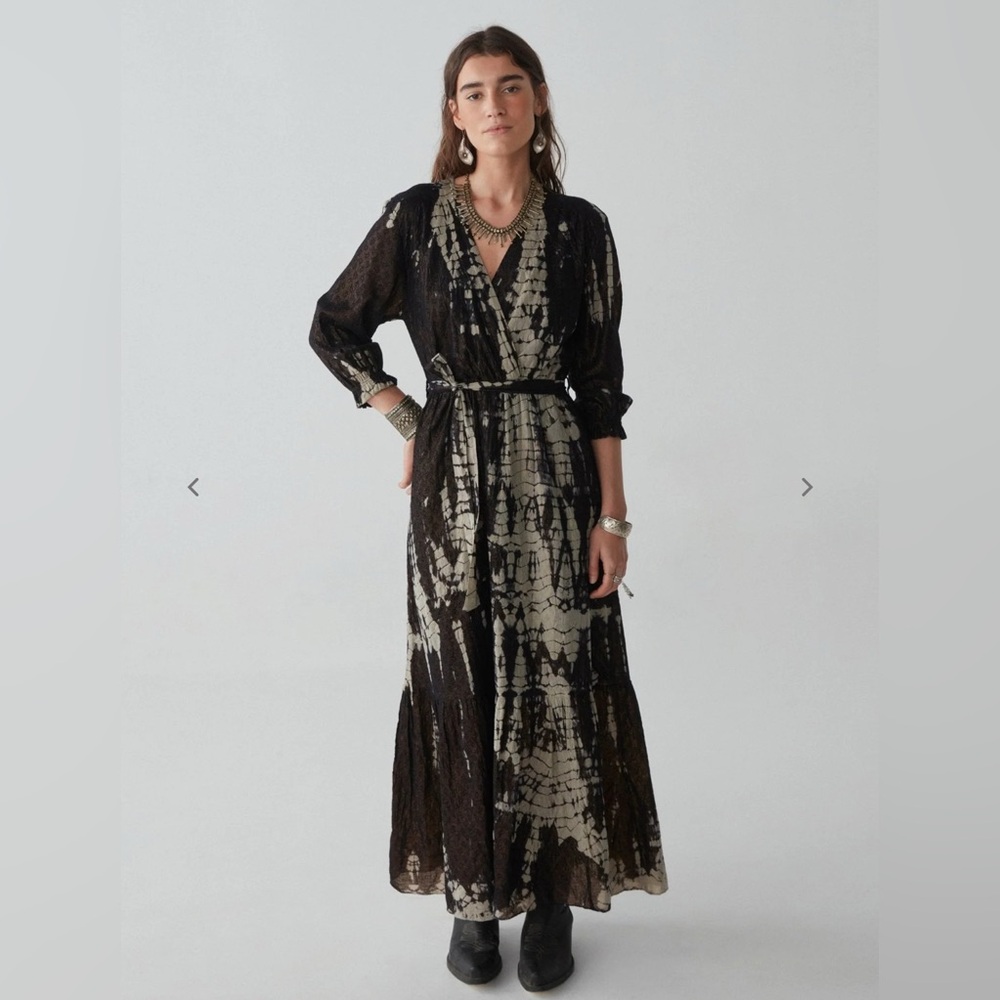 Chic Chocolate Brown and Cream Long Sleeve Dress